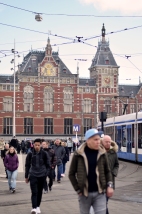 Looking back at Amsterdam Centraal.