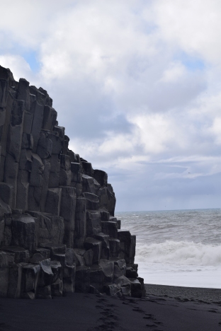 Basalt columns on the beach. This type of column, which happens all over Iceland is the inspiration for Hallgrímskirkja in Reykjavik.